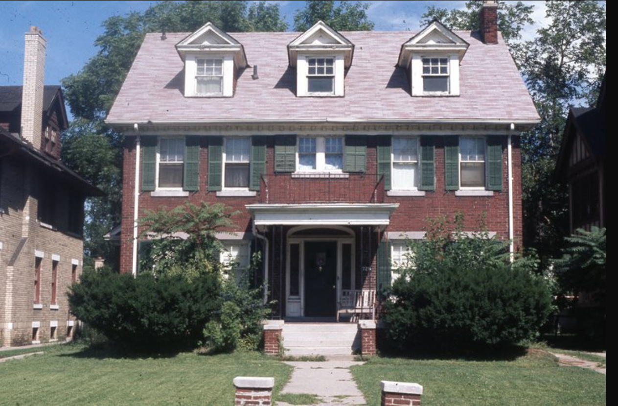 Historic photograph of The Meeks House in Boston-Edison around 1974
